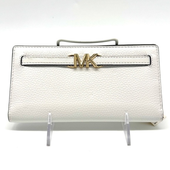Michael Kors Reed Large Snap Bifold Wallet Optic White - Picture 1 of 9